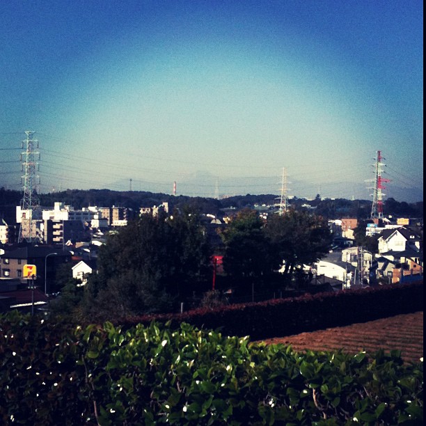 Ciel bleu, pas un seul nuage… On voit super bien le Fuji san !