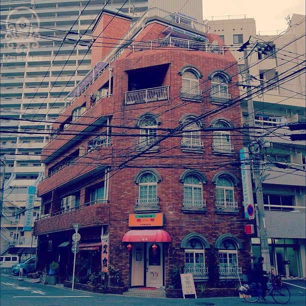 Tiens un immeuble en brique, qu’est ce qu’il fait là (￣^￣)ゞ #広島 #hiroshima #building