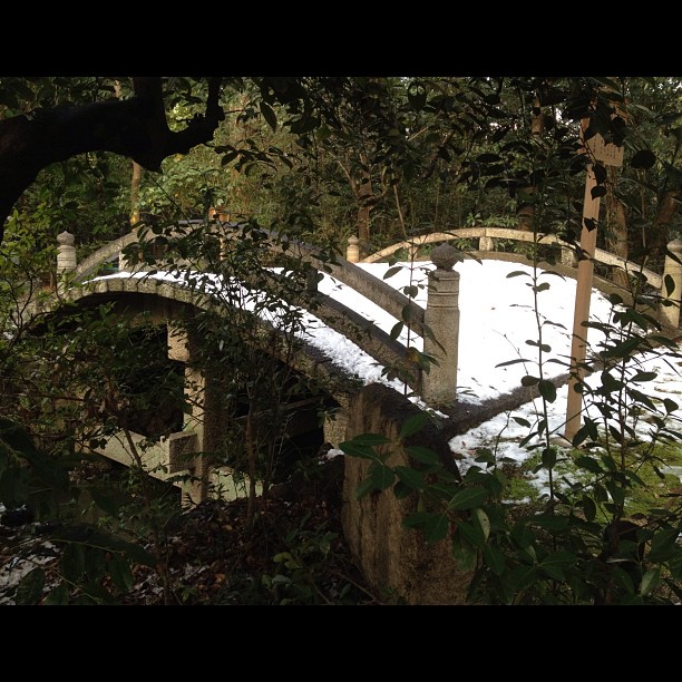 Pont recouvert de neige