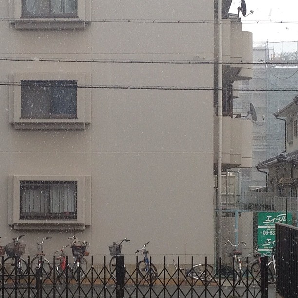 Ça y est, il neige aussi à Osaka