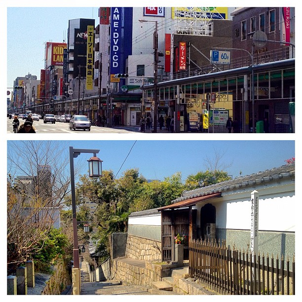 À Osaka, il suffit de 5 minutes à pieds pour passer du quartier électronique à un quartier traditionnel