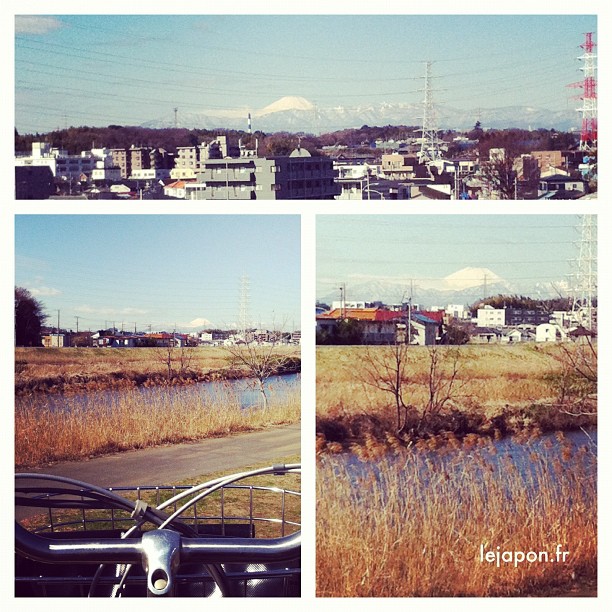 #fujireport : vent froid et sec = balade à vélo avec superbe Fuji-San
