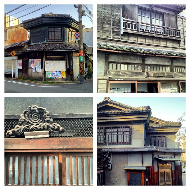 Je ne sais pas d’où vient l’idée reçue qu’il n’y a que du béton à Osaka. Parmi les très grandes villes japonaises (hors Kyoto) c’est probablement celle qui comprend le plus de maisons traditionnelles !