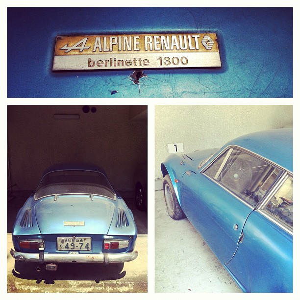Alpine Renault Berlinette 1300 croupissant au fond d’un garage nippon