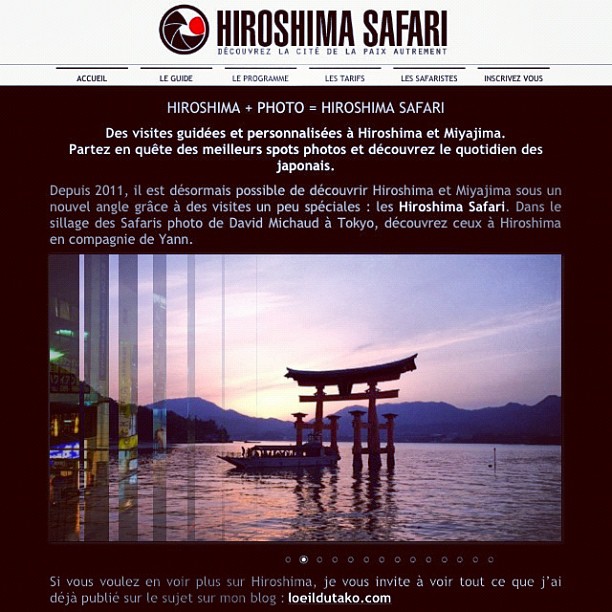 Lancement officiel de mon site Hiroshimasafari.com ＼(^o^)／ J’attends vos réservations pour avoir le plaisir de vous offrir une vraie tranche de Japon !