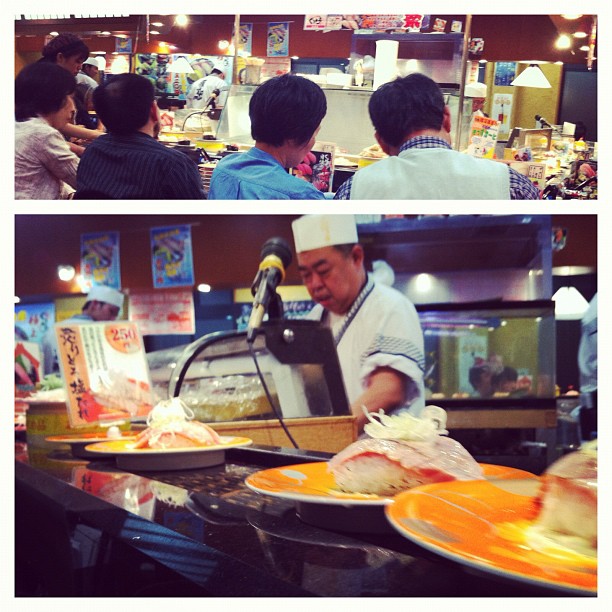 Se gaver de Sushi et avoir 20% de réduc’ à la caisse (total 3000¥ pour 16 assiettes) ! #onlyinjapan