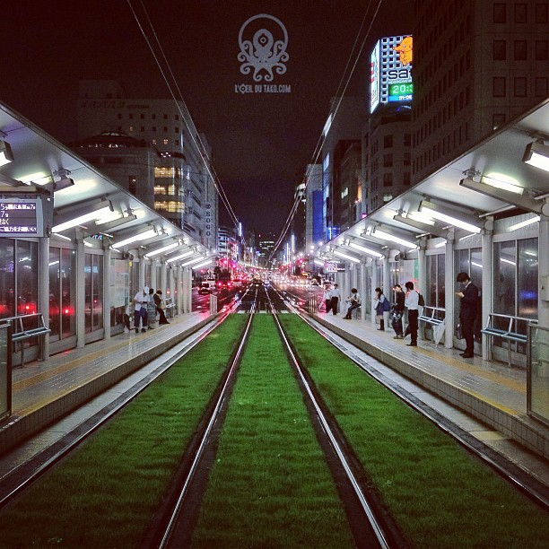 La station de tram du genbaku dome.