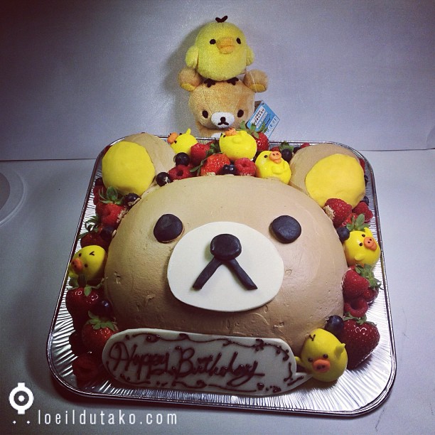 Mon gâteau d’anniversaire :D Rirakkuma et Kiiroitori !!