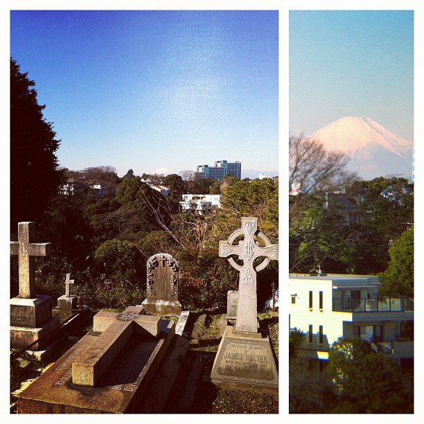 #fujireport : visibilité parfaite depuis le cimetière aux étrangers à Yokohama