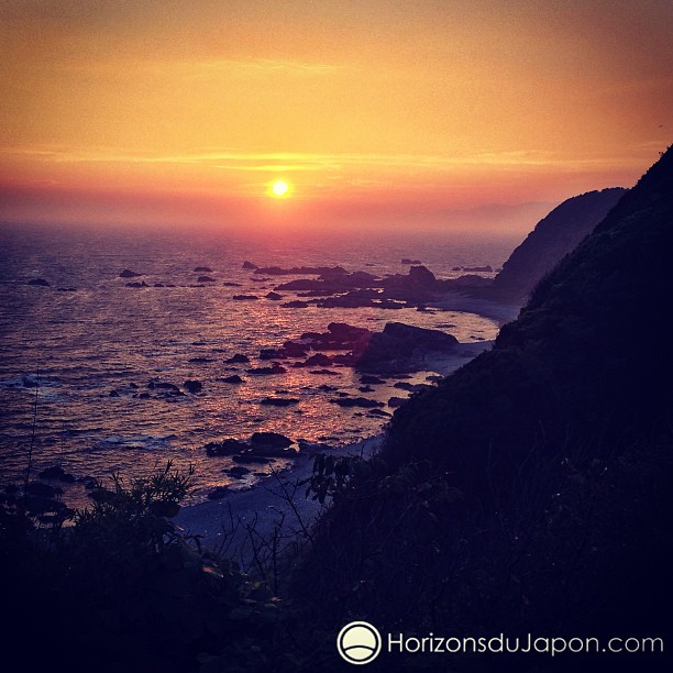 Coucher de soleil depuis Shionomisaki, le point le plus au sud de l’île d’Honshu