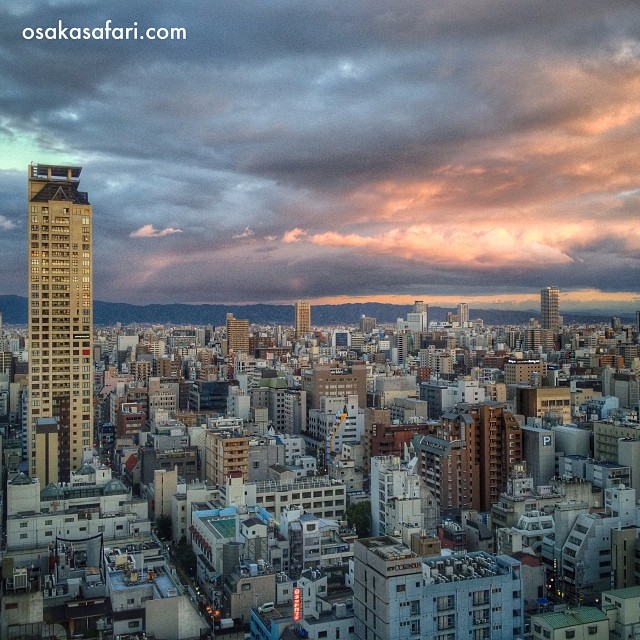 Très joli ciel ce soir sur Osaka