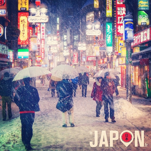 Tokyo sous la neige : les ruelles de Shibuya