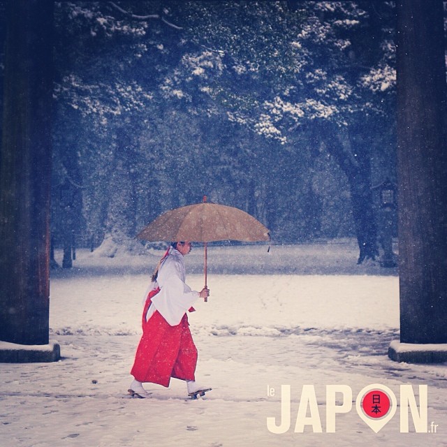 Tokyo sous la neige : Meiji Jingu