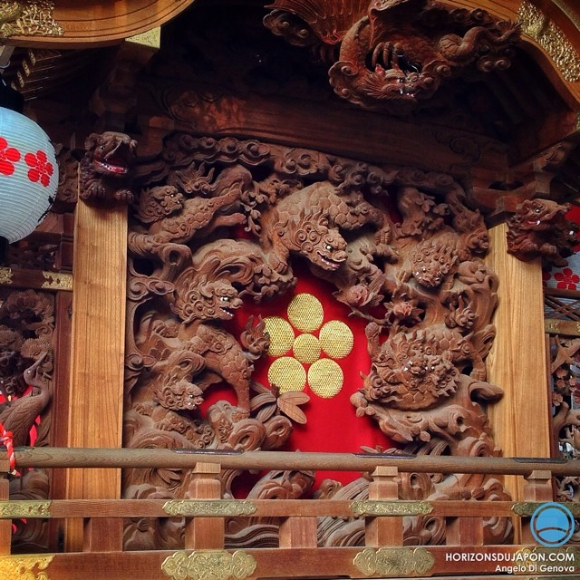 Sculpture sur bois pour les chars de la Tenjin Matsuri à Osaka