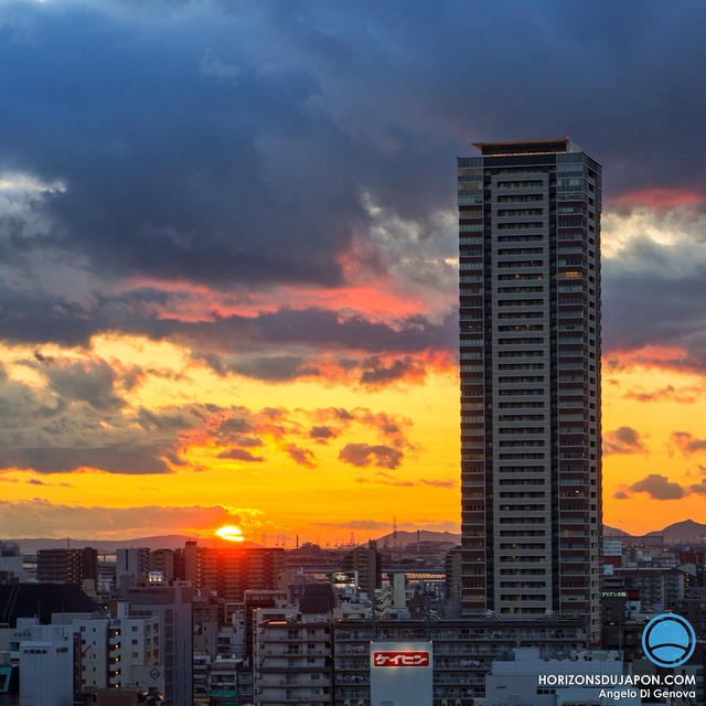 Coucher de soleil du jour sur Osaka