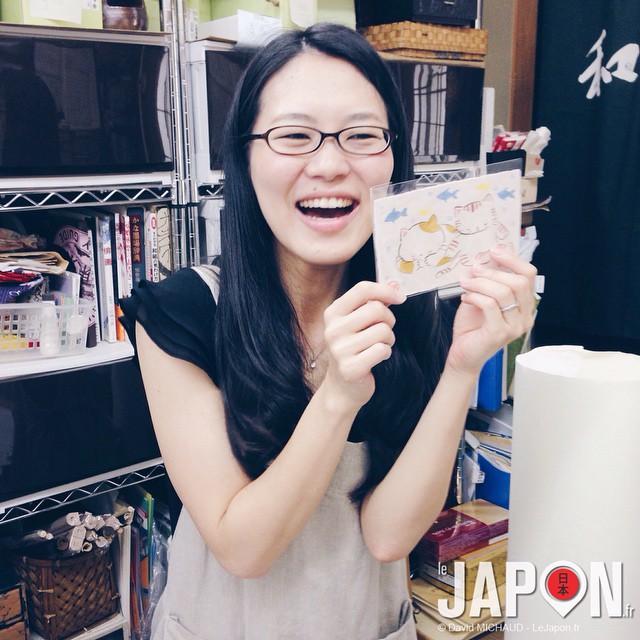 Quelle bonne surprise que de découvrir que Sachiko chan est l’auteure de la jolie carte postale peinte à la main ! Ça sera un beau souvenir du #TokyoSafari ! #JaponSafari