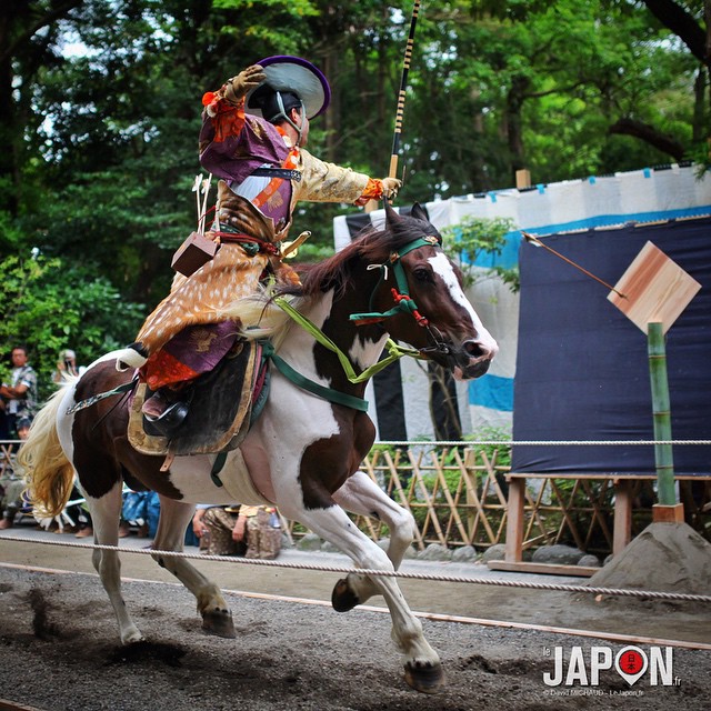 Aujourd’hui c’était Yabusame (tir à l’arc à cheval) au sanctuaire Tsurugaoka à Kamakura !