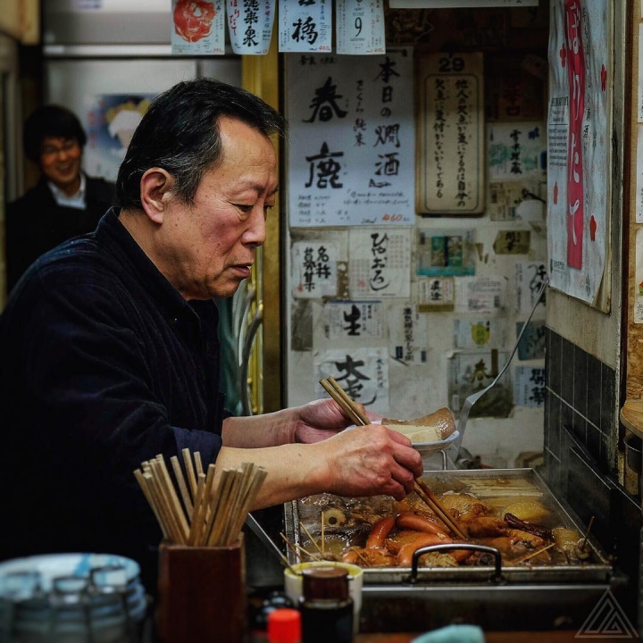 C’est l’hiver, on se réchauffe autour d’un verre de saké dans des boui-bouis chaleureux et populaires, où frémit de l’oden prêt à être servit. Pas cher, bon, sans chichis, le Japon du quotidien.