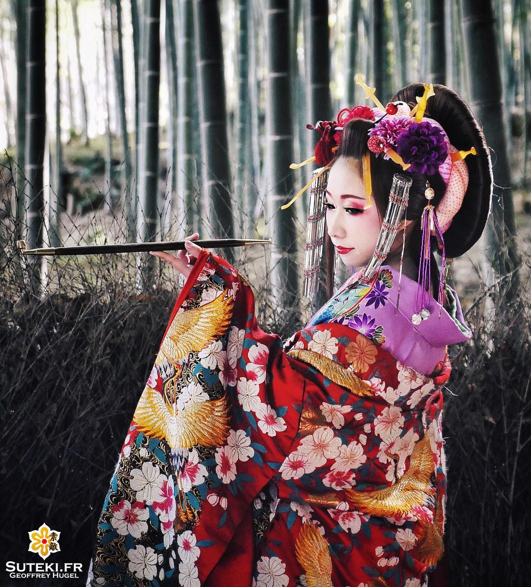 En costume d'Oiran, les courtisanes de luxe #japon #kyoto #kyotosafari