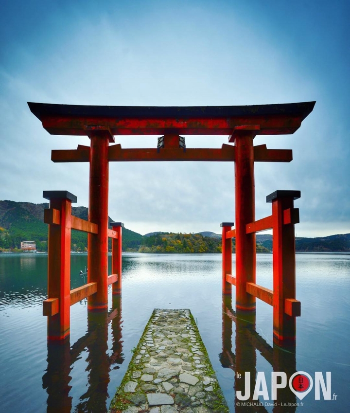 Levé tôt pour faire la photo du torii (portique) du sanctuaire Hakone Jinja ! ⛩⛩⛩ #Hakone #Ashinoko #Japon #Japan
