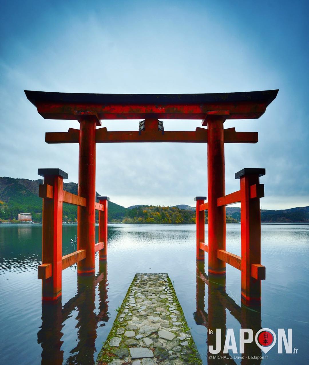 Levé tôt pour faire la photo du torii (portique) du sanctuaire Hakone Jinja ! ⛩⛩⛩ #Hakone #Ashinoko #Japon #Japan
