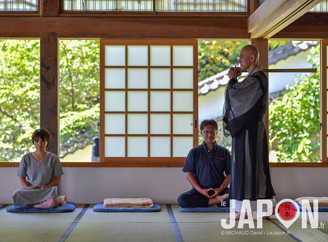 Méditation Zazen au temple Ichibata-ji ! Et le prêtre Iizuka veille au grain ! 😬😑🙏🏻 #izumo #izumoexperience